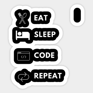 Eat sleep code repeat developer lifecycle Sticker